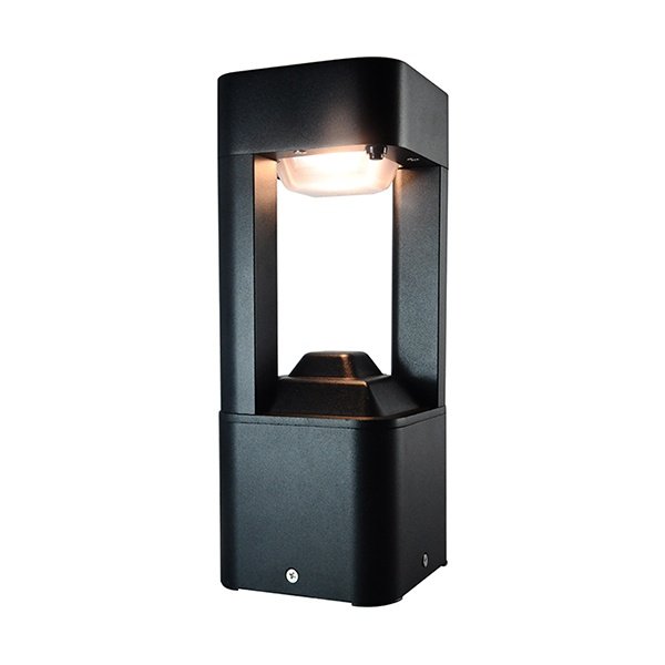 Solar bollard light black