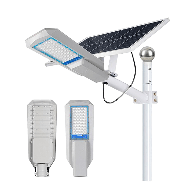 split solar street light blue