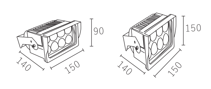 narrow beam flood light size