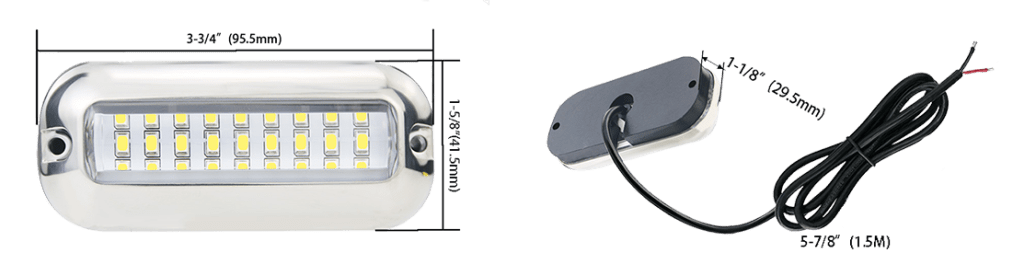 LED Boat light SS surface mounted size